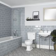 Conjunto de Baño Tradicional Completo Bañera, Inodoro y Consola con Lavabo - Richmond