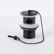 Válvula de Desagüe Tradicional para Lavabos con Rebosadero Completo con Cadena - Acabado de Color Negro - Elizabeth