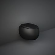 Inodoro Suspendido Negro Opaco Moderno y Tapa con Cierre Amortiguado - RAK Cloud  x Hudson Reed