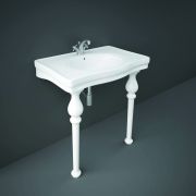 Lavabo Consola Tradicional Blanco Lúcido - 845mm x 575mm - Selección de Número de Agujeros para la Grifería - RAK Washington x Hudson Reed