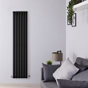 Radiador de Diseño Vertical Negro - 1600mm x 354mm (Panel Único) - Revive
