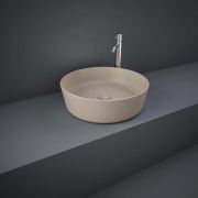 Lavabo Sobre Encimera Redondo Moderno Color Cappuccino Opaco - 420mm (Sin Agujeros para la Grifería) - RAK Feeling x Hudson Reed