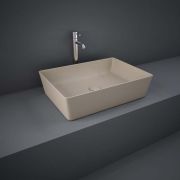 Lavabo Sobre Encimera Rectangular Moderno Color Cappuccino Opaco - 500mm x 360mm (Sin Agujeros para la Grifería) - RAK Feeling x Hudson Reed