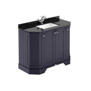 Mueble de Lavabo Tradicional Angular - 1020mm con Encimera de Mármol Negra - Disponible en Distintos Acabados y con Selección de Lavabo - Old London