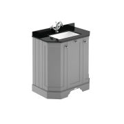 Mueble de Lavabo Tradicional Angular - 770mm con Encimera de Mármol Negra -  Disponible en Distintos Acabados y con Selección de Lavabo - Old London