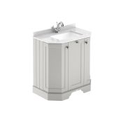 Mueble de Lavabo Tradicional Angular - 770mm con Encimera de Mármol Blanca - Disponible en Distintos Acabados y con Selección de Lavabo - Old London