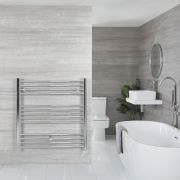 Radiador Toallero Eléctrico Plano Cromado - 1000mm x 1000mm - Kent