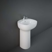 Lavabo Independiente Moderno Blanco Lúcido - 540mm x 440mm (1 Agujero para la Grifería) - RAK Ilusion x Hudson Reed