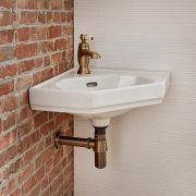 Lavabo Suspendido Moderno de Esquina en Cerámica 42x29cm - Richmond