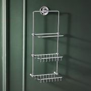Cesta Porta Accesorios Doble para Ducha y Bañera con Bandeja Superior