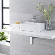 Lavabo Sobre Encimera Rectangular de Cerámica 400x295mm - Exton