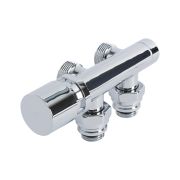 Llaves Angulares Cromadas para Radiador y Toallero con Conexión Central  Completas con Cabezal Cromado con Selección de Múltiples Adaptadores - Multiblock H