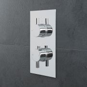 Termostato de Ducha de 2 Funciones con Manijas de Control Redondas en Estilo Minimalista