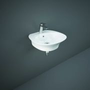 Lavabo Suspendido Moderno Blanco Lúcido  - 550mm x 460mm (1 Agujero para la Grifería)  - RAK Sensation x Hudson Reed