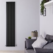 Radiador de Diseño Vertical Negro - 1780mm x 354mm (Panel Único) - Revive