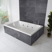 Bañera Moderna Profunda Empotrable con Doble Respaldo - 1800mm x 1200mm - Variedad de Opciones Whirlpool - Serene