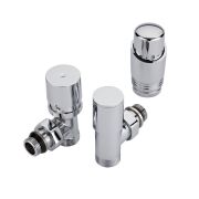 Par de Llaves Angulares Termostáticas Cromadas para Radiador y Radiador Toallero con Selección de Múltiples Adaptadores Pex y Multicapa