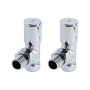 Par de Llaves Modernas Angulares Cromadas para Radiador Toallero para Tubos de Cobre de 15mm
