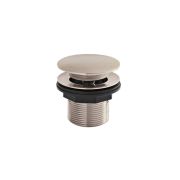 Válvula de Desagüe para Bañera con Tapón Click-Clack sin Rebosadero - Color Níquel Cepillado de 60mm (no Acanalado) - Hudson Reed