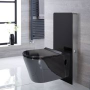 Conjunto de WC Completo con Kit para Inodoro Negro de 500mm e Inodoro de 340x350x560mm - Nox