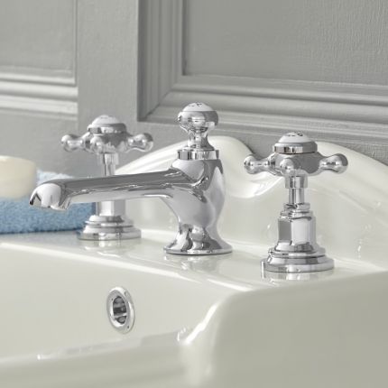 Grifos de baño estilo industrial, grifos de lavabo de latón solo agujero  mango único, cubierta montado en agua fría y caliente mezclador grifo,  grifo