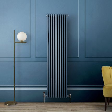ELEGANT Radiador vertical, diseño de radiador, color blanco, 1600 x 236 mm,  con multibloque, cromo, termostato tubular, una sola pieza, conexión  central : : Bricolaje y herramientas