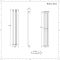 Radiador de Diseño Vertical (Panel Único) 1400mm x 236mm - Antracita - Revive
