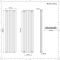 Radiador de Diseño Vertical (Panel Doble) - 1800mm x 470 mm - Blanco - Revive Air