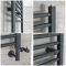 Radiador Toallero Mixto Antracita Plano - 800mm x 500mm - incl. Elemento Eléctrico de 400W, Pieza en Forma de T y Llaves - Artle