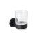 Porta Cepillo de Dientes Negro Opaco con Soporte Mural - Nox