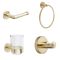 Conjunto de Accesorios para Cuarto de Baño de 4 Piezas Moderno - Oro Satinado - Ayanna