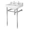 Lavabo Consola Tradicional en Cerámica de 500x350mm con Estructura en Acero Inoxidable (2 Agujeros) - Richmond