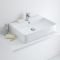 Lavabo Sobre Encimera Rectangular de Cerámica 600mm x 420mm con Grifo Mezclador de Lavabo Monoforo - Exton