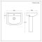 Lavabo Moderno con Pedestal de 600mm - (1 Agujero para la Grifería) - Milton