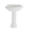 Lavabo de 2 Agujeros con Pedestal de Cerámica Blanca Tradicional con Diseño Cuadrado - Chester
