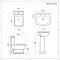 Conjunto Tradicional Cuadrado Blanco para Cuarto de Baño Completo con Lavabo para Grifería de 2 Agujeros, Pedestal, Inodoro y Cisterna de Cerámica - Chester