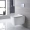 Inodoro WC Cuadrado Moderno Suspendido 330x350x570mm con Tapa de WC Soft Close -  Sandford