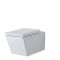 Inodoro WC Cuadrado Moderno Suspendido 310x360x560mm y Tapa con Cierre Amortiguado  - Halwell