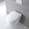 Inodoro WC Oval Moderno Suspendido sin Brida 340x380x570mm con Tapa de WC con Cierre Amortiguado – Kenton