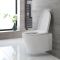 Inodoro WC Oval Suspendido 340x350x560mm y Tapa con Cierre Amortiguado  – Exton