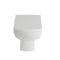Conjunto Tradicional  Suspendido Mural Cuadrado Blanco para Cuarto de Baño Completo con Inodoro de Cerámica, Tapa y Accesorios de Montaje - Chester
