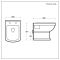 Conjunto Tradicional  Suspendido Mural Cuadrado Blanco para Cuarto de Baño Completo con Inodoro de Cerámica, Tapa y Accesorios de Montaje - Chester