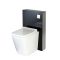 Mueble para WC Negro de 500mm Completo con Inodoro Adosado con Tapa de Cierre Amortiguado - Saru