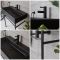 Lavabo Consola con Estructura Negra de 750mm con Lavabo Negro - Nox