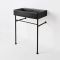 Lavabo Consola con Estructura Negra de 750mm con Lavabo Negro - Nox