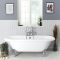 Bañera Exenta Tradicional Blanca con Borde Redondeado - 1795mm x 785mm - Patas Disponibles en una Selección de Acabados - Legend