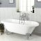 Bañera Exenta Tradicional Blanca con Borde Redondeado - 1795mm x 785mm - Patas Disponibles en una Selección de Acabados - Legend