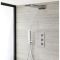 Sistema de Ducha Completo con Llave Mezcladora Termostática de Tres Funciones con Desviador y Alcachofa Moderna Efecto Lluvia y Cascada – Kubix