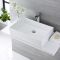 Lavabo Sobre Encimera Rectangular de Cerámica 610x400mm con Grifo Mezclador de Lavabo Monoforo - Haldon