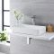 Lavabo Sobre Encimera Rectangular de Cerámica 610x350mm Completo con Grifo Alto - Alswear